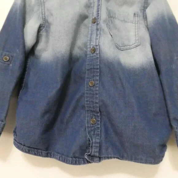 JOE FRESH - Toddler | 4 years | Ombre Denim Button-Up Casual Shirt | Pocket - Picture 7 of 15
